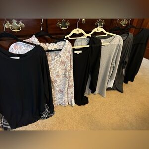Lot of 6 stylish LOFT PLUS brand long-sleeve tops.  16/18 Plus size.  Cute!